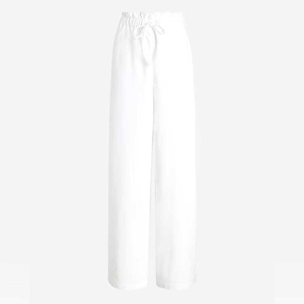 Express White Wide Leg Pants With Relaxed Fit